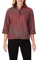 Foxcroft Skylar Plaid Shirt Red/Multi at Nordstrom,