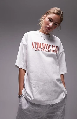 Topshop Athletic Club Oversize Graphic T-Shirt White at Nordstrom,