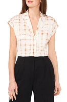 halogen(r) Camp Shirt Orange Clay Print at Nordstrom,