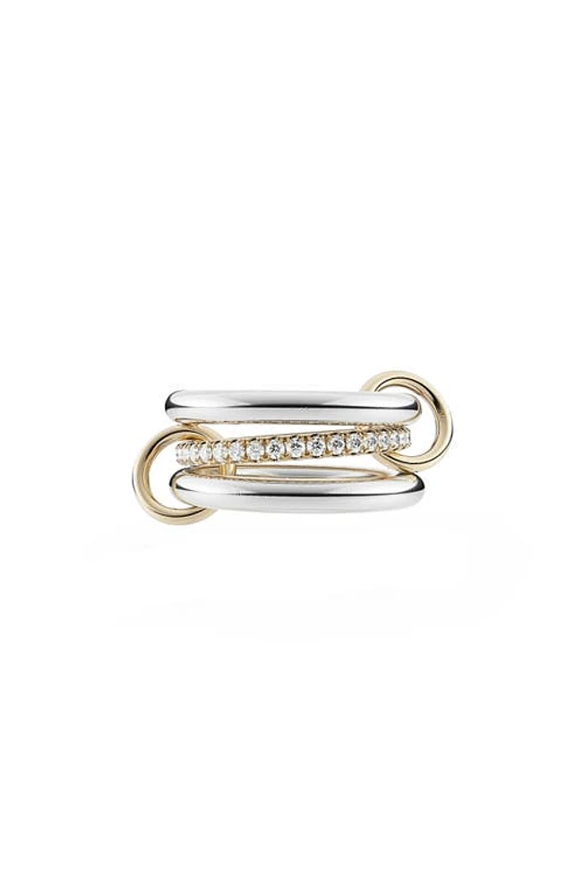 Spinelli Kilcollin Petite Libra Linked Pavé Diamond Rings Silver Gold at Nordstrom,