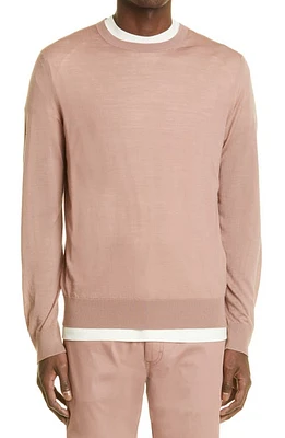 ZEGNA High Performance Merino Wool Crewneck Sweater in Pink at Nordstrom, Size 36 Us