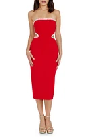 Dress the Population Ari Rhinestone Strapless Rouge-Silver at Nordstrom,