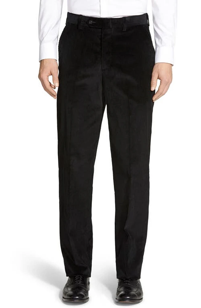 Berle Luxury Italian Corduroy Flat Front Pants at Nordstrom