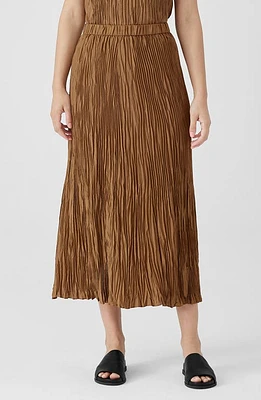 Eileen Fisher Pleated Silk Midi Skirt at Nordstrom,