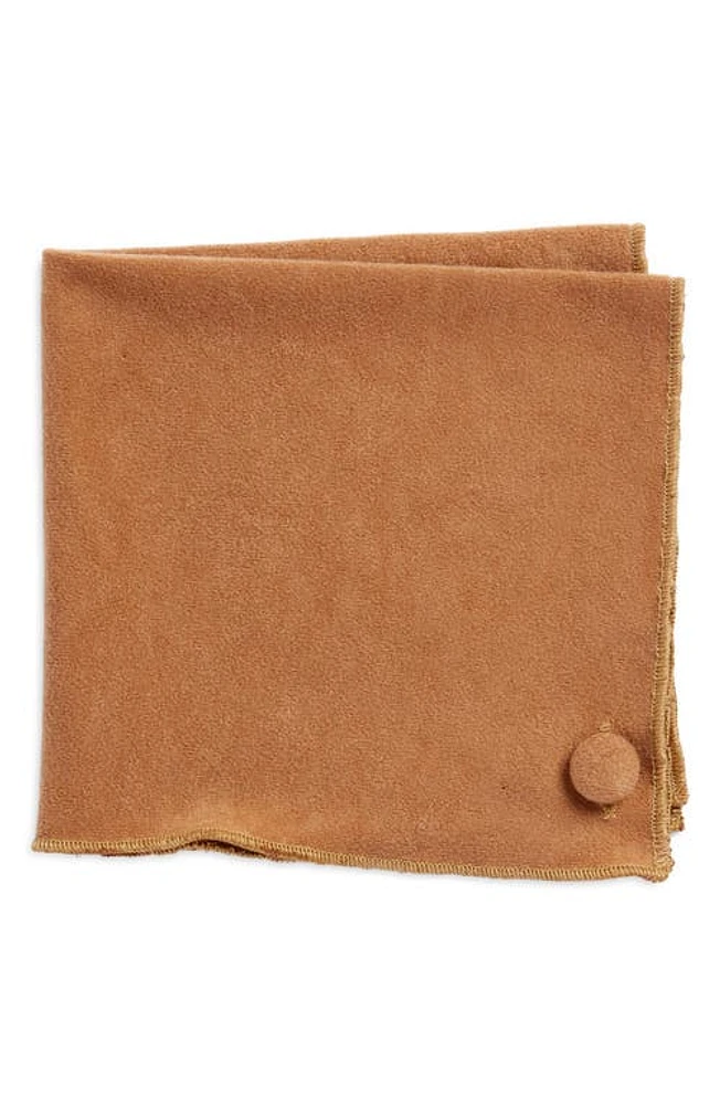 CLIFTON WILSON Solid Sueded Cotton Pocket Square in Tan at Nordstrom