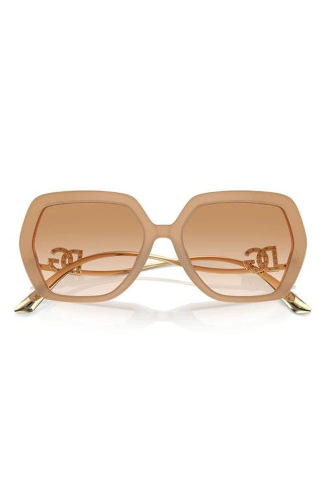 Dolce & Gabbana 58mm Gradient Irregular Sunglasses in Opal Beige at Nordstrom