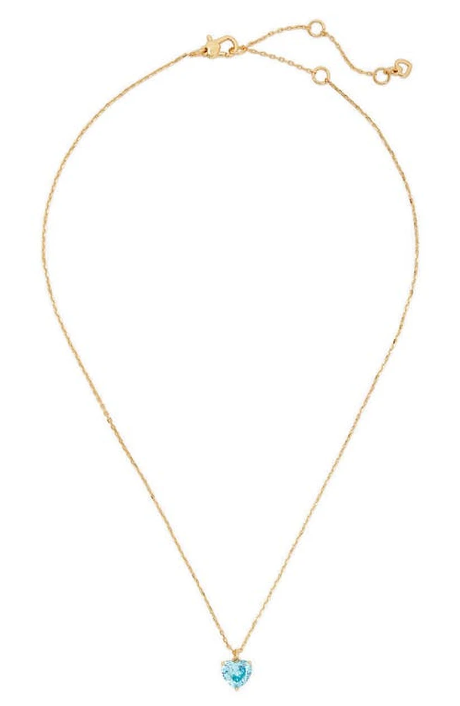 Kate Spade New York my love birthstone heart pendant necklace in Aquamarine at Nordstrom