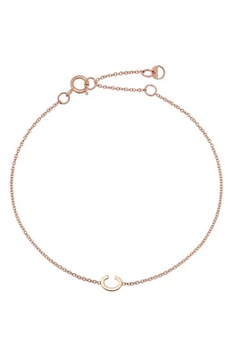 BYCHARI Initial Pendant Bracelet in 14K Rose Gold-C at Nordstrom