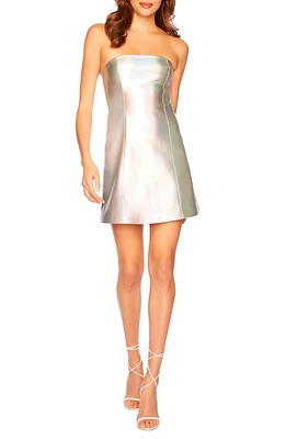 Susana Monaco Strapless Iridescent Faux Leather Minidress at Nordstrom,