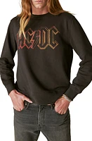 Lucky Brand AC/DC Oversize Crewneck Sweatshirt Jet Black at Nordstrom,