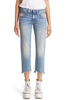 R13 Chewed Hem Crop Straight Leg Jeans Jasper Stretch at Nordstrom,