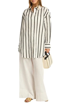 Sea Level Corfu Stripe Cover-Up Shirt at Nordstrom,