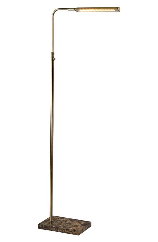 ADESSO LIGHTING Reader LED Floor Lamp in Antique Brass at Nordstrom