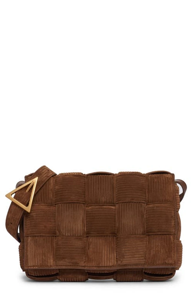 Bottega Veneta Cassette Suede Corduroy Crossbody Bag in 2282 Jacobean-Gold at Nordstrom