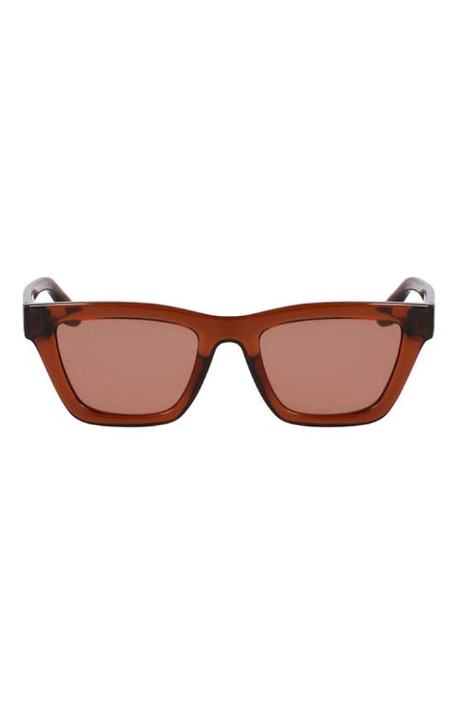 Victoria Beckham 52mm Rectangular Sunglasses in Brown at Nordstrom