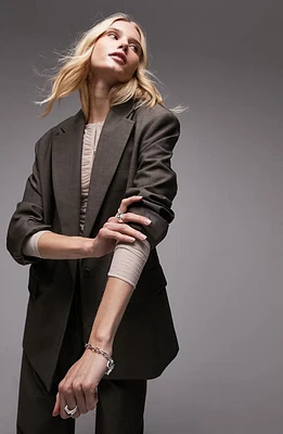 Topshop Tonic Oversize Blazer Brown at Nordstrom, Us