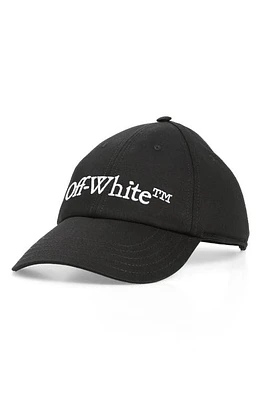 Off-White Logo Embroidered Adjustable Baseball Cap Black-White at Nordstrom,