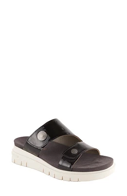 David Tate Elena Wedge Slide Sandal Black Patent at Nordstrom,