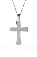 Brook and York Men's Lord's Prayer Cross Pendant Necklace in Silver at Nordstrom