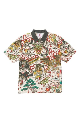 Volcom Yusuke Short Sleeve Button-Up Shirt Stone at Nordstrom,