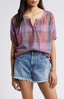 Lucky Brand Check Cotton Button-Up Shirt Mauve Plaid at Nordstrom,