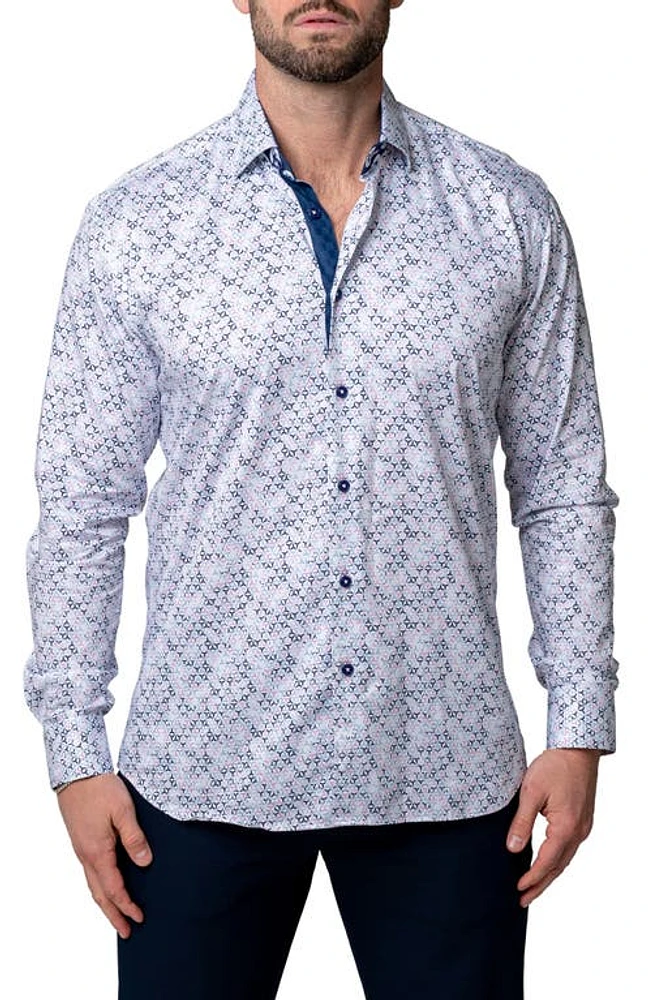 Maceoo Fibonacci Mercedes Pink Contemporary Fit Button-Up Shirt at Nordstrom,