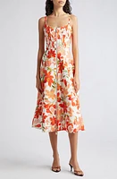 Zimmermann Tranquillity Zip Linen Midi Sundress Red Lily at Nordstrom,