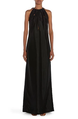 Bottega Veneta Knot Detail Fluid Twill Dress Black at Nordstrom, Us