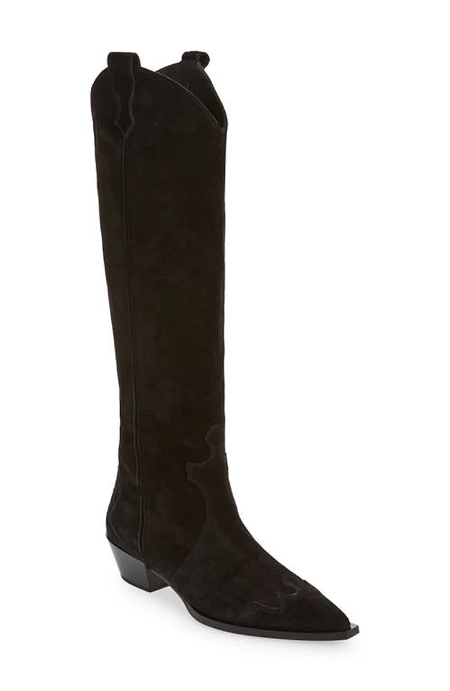 aeyde Aruna Pointed Toe Western Boot Black at Nordstrom,