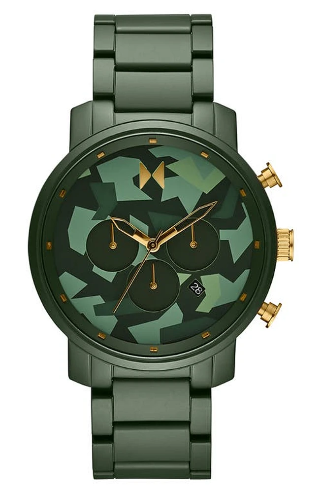 MVMT Camo Chronograph Bracelet Watch, 45mm in Green at Nordstrom