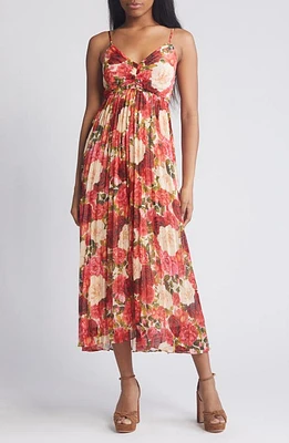 MOON RIVER Floral Print Smocked Back Sundress Pink Multi at Nordstrom,