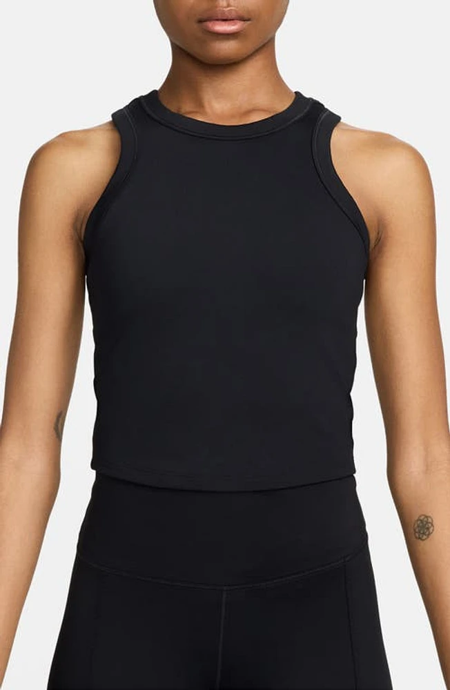 Nike One Dri-FIT Crop Tank Black/Black at Nordstrom,