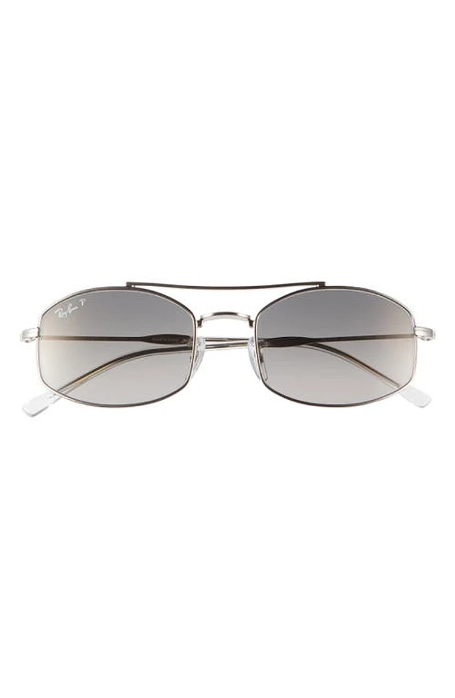 Ray-Ban 54mm Polarized Oval Sunglasses in Silver at Nordstrom