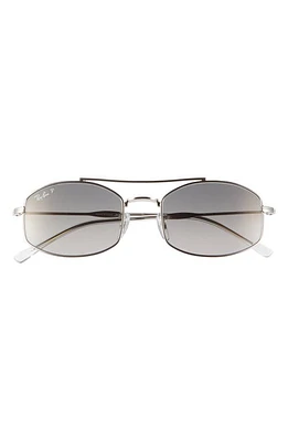 Ray-Ban 54mm Polarized Oval Sunglasses in Silver at Nordstrom