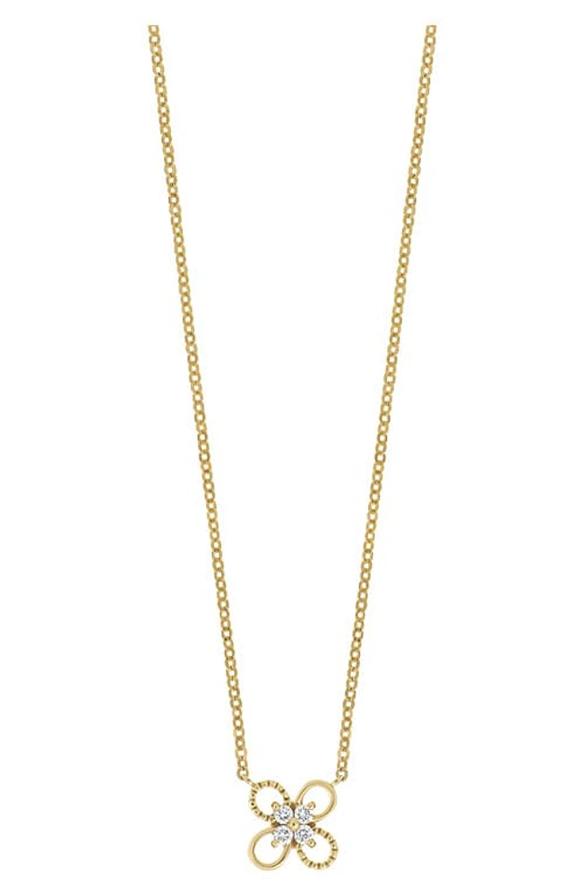 Bony Levy Kids' 18K Gold Diamond Flower Pendant Necklace in 18K Yellow Gold at Nordstrom, Size 15