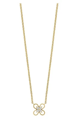 Bony Levy Kids' 18K Gold Diamond Flower Pendant Necklace in 18K Yellow Gold at Nordstrom, Size 15