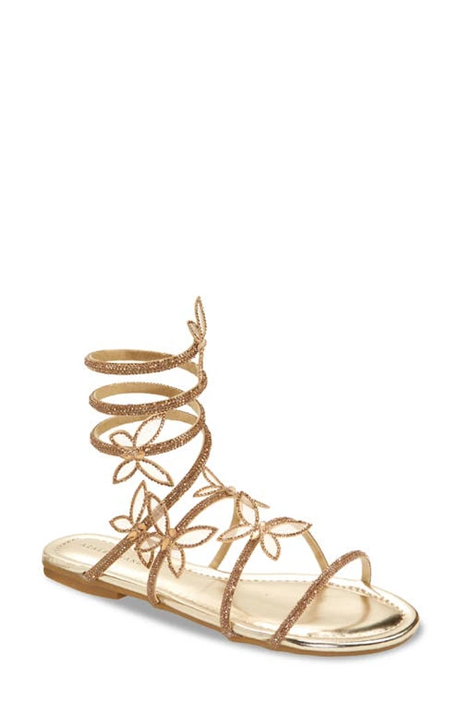 AZALEA WANG Albus Ankle Wrap Sandal Gold at Nordstrom,