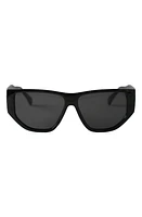 Fifth & Ninth Ash 56mm Polarized Geometric Sunglasses in Black/Black at Nordstrom