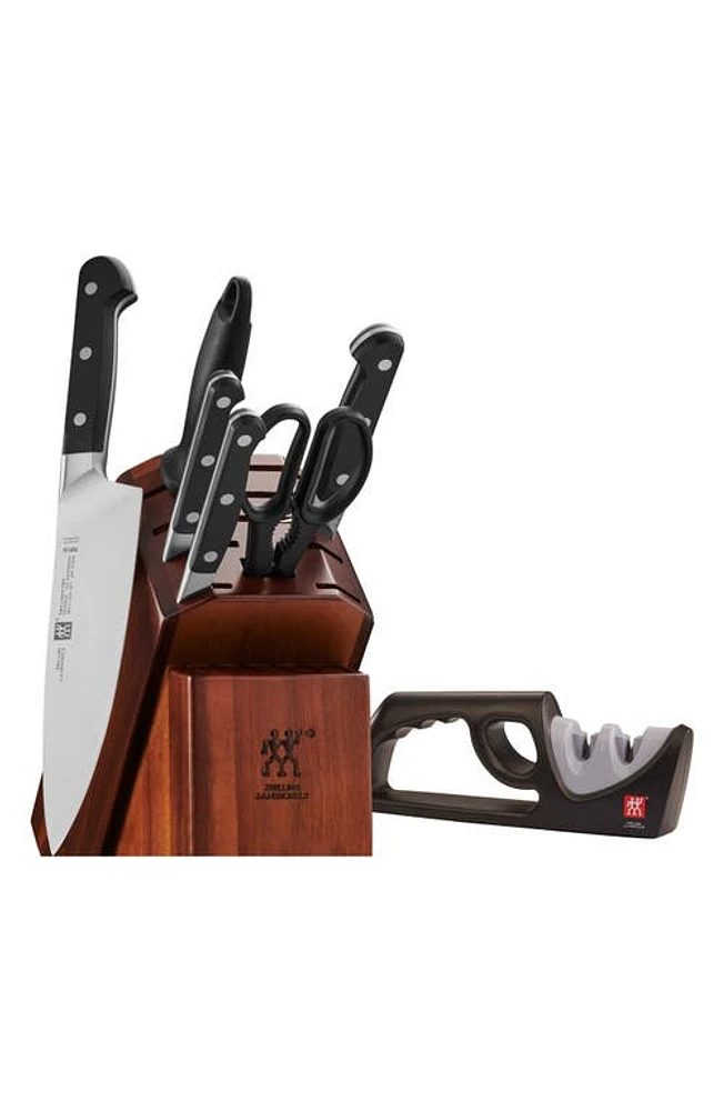 ZWILLING Pro 7-Piece Knife Block Set with Bonus Sharpener in Stainless Steel at Nordstrom