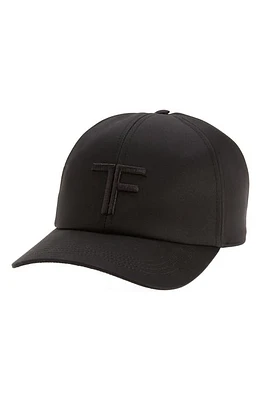 TOM FORD Logo Monogram Cotton Twill Baseball Cap Black at Nordstrom,