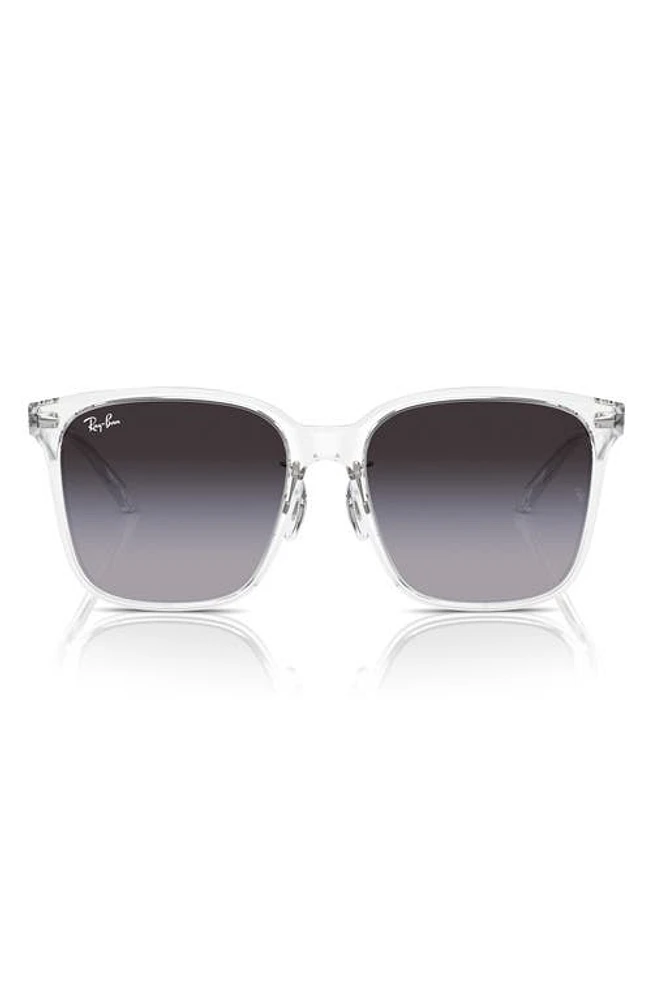 Ray-Ban 57mm Gradient Square Sunglassers in Clear at Nordstrom