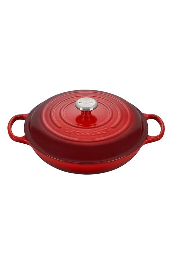 Le Creuset Signature 3.5-Quart Enameled Cast Iron Braiser in Cerise at Nordstrom