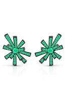 Hueb Emerald Starburst Stud Earrings in White Gold And Black Rhodium at Nordstrom