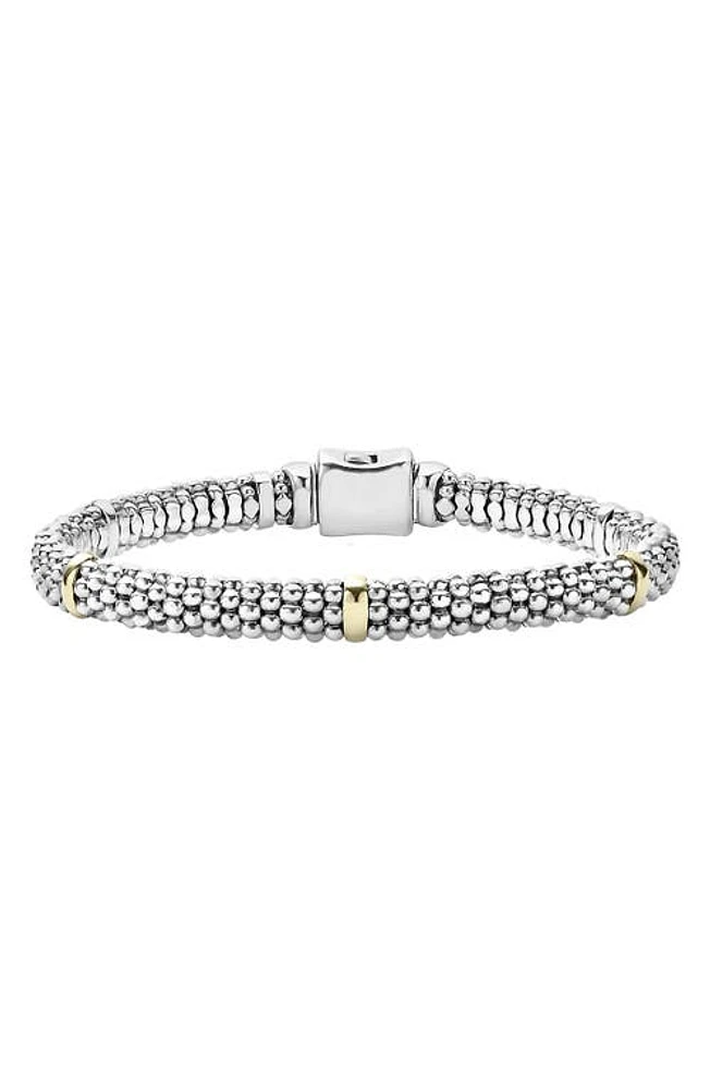 LAGOS Caviar Rope Station Bracelet in Sterling Silver /Gold at Nordstrom