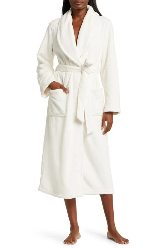 Nordstrom Shawl Collar Plush Longline Robe Ivory Egret at Nordstrom,