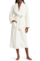 Nordstrom Shawl Collar Plush Longline Robe Ivory Egret at Nordstrom,