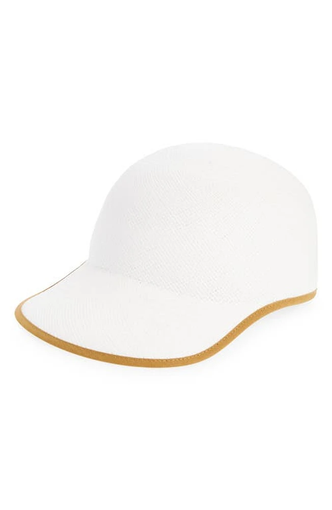 René Mantilla, New York Straw Baseball Cap in Vibrant White at Nordstrom, Size Medium