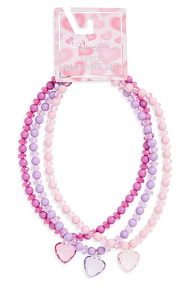 Capelli New York Kids' Pack of 3 Stretch Necklaces in Purple Multi at Nordstrom