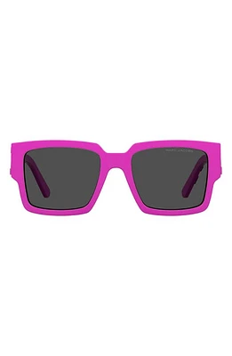 Marc Jacobs 55mm Square Sunglasses in Fuchsia Black/Grey at Nordstrom