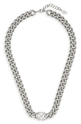 Off-White Arrows Curb Chain Necklace in Silver at Nordstrom